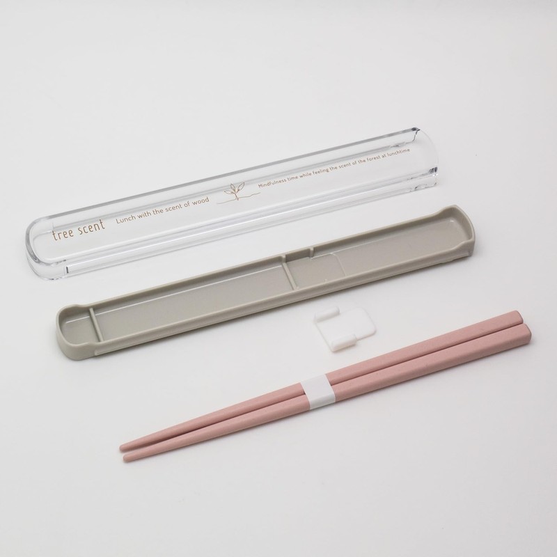 OSK HS-16 Antibacterial Pull Lid Chopsticks Case Set, 7.7 inches