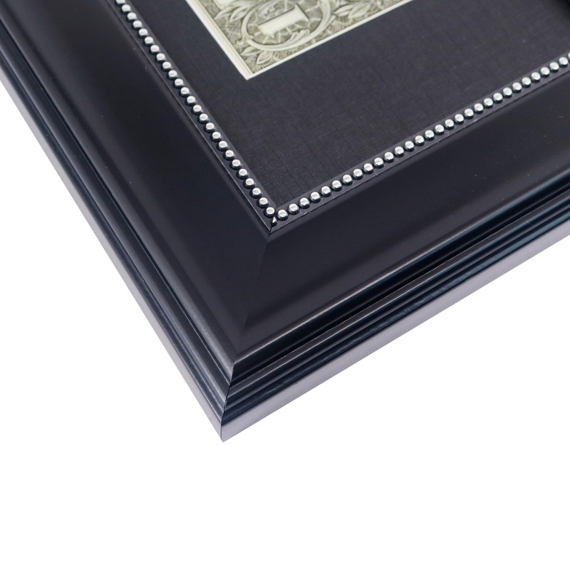 GMFrames Black Dollar Bill Frame with Black Mat or Display