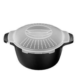 AJXX - Vaporizador pequeño para microondas de 1 cuarto de galón – AJXX Micro Cookware Vaporizador de verduras para cocinar, cocina microondas con recipiente para alimentos, filtro extraíble y Lockab – sin BPA, apto para lavavajillas