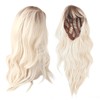 Gradient Blonde Brown Long Curly Wig Women Heat Resistant Synthetic