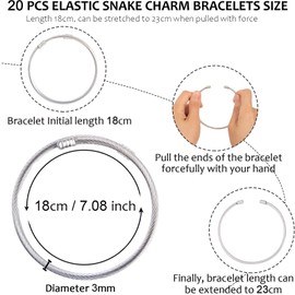 20Pcs Twisted Cable Wire Bracelet Stylish Fine Stainless Steel Open Cuff Bracelet 3mm Thin Adjustable Expandable Elastic Bangle Bracelets For Women Diy Jewelry Making Supplies Christmas Day Gift