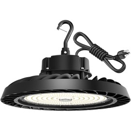 Fullmeii UFO LED High Bay Light 200W, High Bay LED Light 30,000LM (150LM/W) 1-10V Dimmable, 5' Cable with Plug, Hanging Hook, Safe Rope, ETL Listed High Bay Light for Factory Warehouse Workshop
