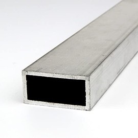 OnlineMetals 6063 Aluminum Rectangular Tubing, Unpolished (Mill) Finish, Extruded, T52 Temper, ASTM B221, AMS-QQ-A 200/9, 1" Height, 4" Width, 0.125" Wall Thickness, 36" Length