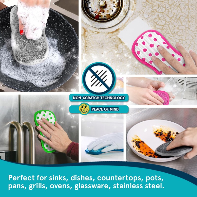 Anti-Bacterial Cleaning Pads by Smith’s® | 6 Pack | Dual-Sided
