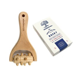 Woodencure Instant Self Massage Waist Thigh Leg Hands Full Body Roller Tool Massager DIY Maderotherapy Pure Pear Wood Lightweight (Rocky)