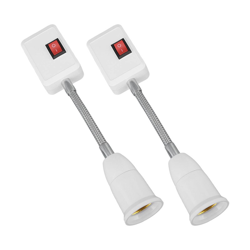 2PCS E27 E26 Hose Lamp Holder with Switch Universal 360