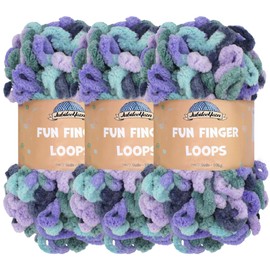 JubileeYarn Fun Finger Loops Yarn - Jumbo Polyester - 100g/Skein - Morpheus - 3 Skeins