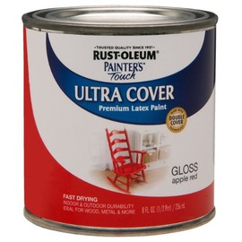 Rust-Oleum 1966730 Painters Touch Latex, Half Pint, Gloss Apple Red