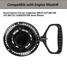 Tormudaca Recoil Starter Fits for Craftsman 88172 247.881720 247.881721 31BS62EE799 Snow Blower