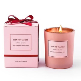 Gardenia Scented Candle, Valentines Day Gifts for Her, Candles Gifts for Women, Candles for Home Scented, Birthday Gift for Women, Pink Candles for Women, Natural Soy Wax Candles, 5.5 oz 30 Hours