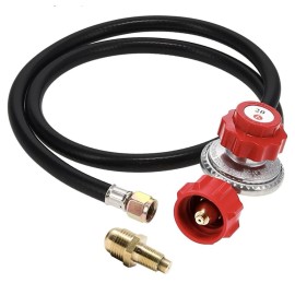 For BBQ Pro, For Charbroil, For Weber 4FT High Pressure 0-20PSI Adjustable Propane Gas Regulator w/ Hose & PSI Gauge