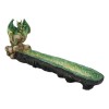 Ebros Green Dragon on Skull Stick Incense Burner 10.75" Length