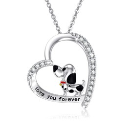 Redsun 925 Sterling Silver Animal Necklace, Pig, Turtle, Cats, Dogs, Snake, Butterfly, Panda, Hummingbird, Frog, Octopus, Dolphin, Cubic Zirconia, Animal Pendant, Gift, Mother, Daughter, Girl, Cubic Zirconia