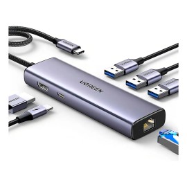 Hub Usb-c 6 En 1 Ugreen 3 Usb-a, 1 Usb-c, Hdmi 4k/30hz Gris