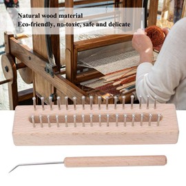 Scarf Knitting Machine, Rectangular Wooden Weaving Loom Hand Wool Knitting Tool Kids Weaving Toy with Elbow Crochet Hook (6.3 x 1.6 x 1.4in) Weaving Looms