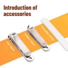 Portable Manicure Set Personal Care Nail Clipper Kit Stainless Steel Pedicure Tools Oblique Toenail Clipper Nail Clippers Set Travel Grooming Case Nail Scissor with PU Leather Case (Champagne Gold)