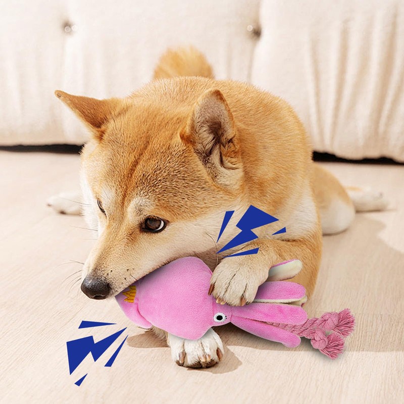 Andiker Squeaky Dog Toy, Cute Soft Dog Plush Toys with