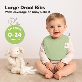 Paquete de 8 baberos orgánicos para bebés para niños, niñas, baberos de algodón suave para baberos y dentición, baberos de bebé niña, baberos de bebé 