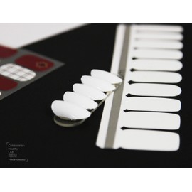 nanosase BNS bundle | 20 Stylish Solid Color Nail Stickers + SPA Moisturizing Hand Mask Natural Therapy Gloves | Includes Replacement Nail Polish Strips, Cuticle Stick, Nail Filer and Nail Wipes. (HM+A02 Cotton White, 2 pack)