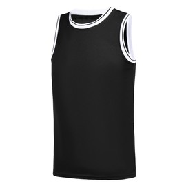 Repawu Youth Blank Basketball Jersey,Boy's Mesh Athletic Basketball Shirts,Blank Basketball Jerseys for Kids XS-XL (US, Alpha, X-Large, Regular, Black)