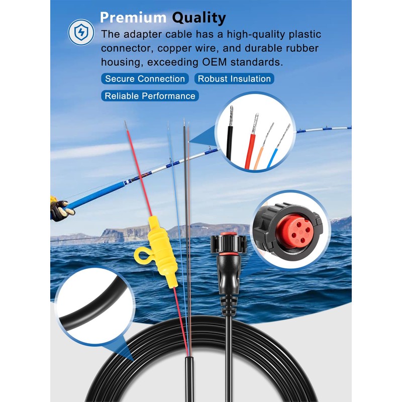 yourour 010-12938-00 Power/Data Cable Repalcement for Garmin EchoMAP Ultra 102sv,