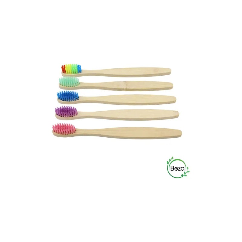 Paquete 100 Cepillo Dientes Bambú Mix Biodegradable Adunin Color Nude