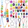 Colourful Large Hole Acrylic Numbers Letter Beads for Key Chains