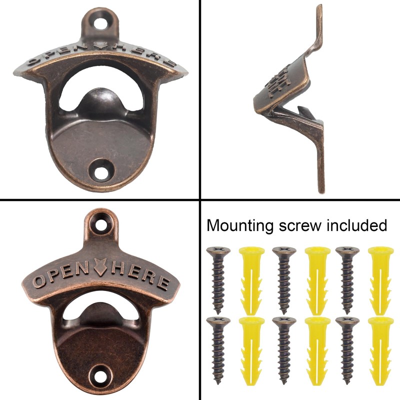 Jumiok 12 PCS Bottle Cap Opener Wall Mounted Bulk Stainless