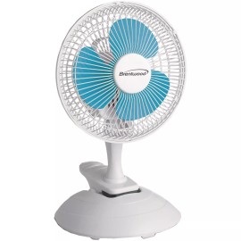 Brentwood Kool Zone Clip On Desk Fan 2-Speed 6-inch White