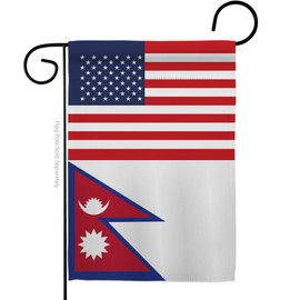 Nationality Nepal US Friendship Garden Flag Regional Nation International World Country Particular Area Small Decorative Gift Yard House Banner Double-Sided Made in USA 13 X 18.5
