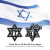 Kootwo Jewish Chai Earrings 925 Sterling Silver, Star of David