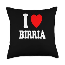 I Heart (Love) Birria Designs I Heart (Love) Birria Meat Stew Mexico Mexican Cuisine Throw Pillow, 18x18, Multicolor