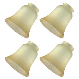 Glass Shade Replacement for Ceiling Fan, 4 Pack Vintage Farmhouse Glass Covers for Light Fixtures Chandeliar Vanity Lighting, Tea Stain Color 2 1/8" Fitter Size