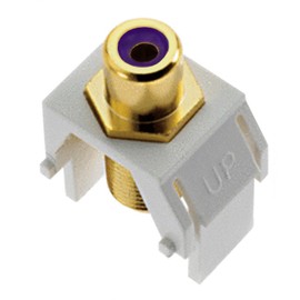 Legrand - OnQ Purple RCA to F Connector, Standard RCA Front Jack, Fits In All Keystone Wallplates, F-Type Coaxial Rear Jack for Audio and Video Signals, White, WP3466WH