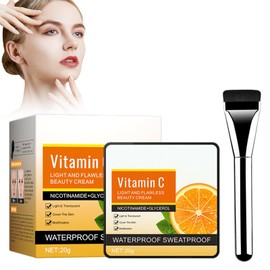 Air Cushion Foundation, VC Mushroom Head Air Cushion BB Cream, Make Up Primer with Full Surface Foundation and Mushroom Head Sponge for Flawless Makeup, Even Skin Tone (Natural Colour)