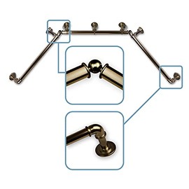 Rod Desyne 1 inch Pipe Bay Window 23", 41"-78"-Antique Brass Single Curtain Rod Set