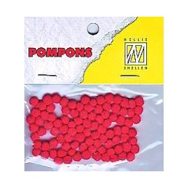 Nellie's Choice 3mm Mini Pom Poms 100pcs - Scarlet Red