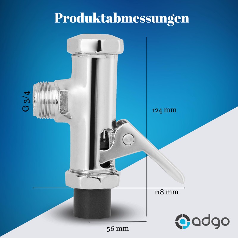 ADGO Flush Toilet 3/4 Inch Silver Automatic Urinal Flush Toilet