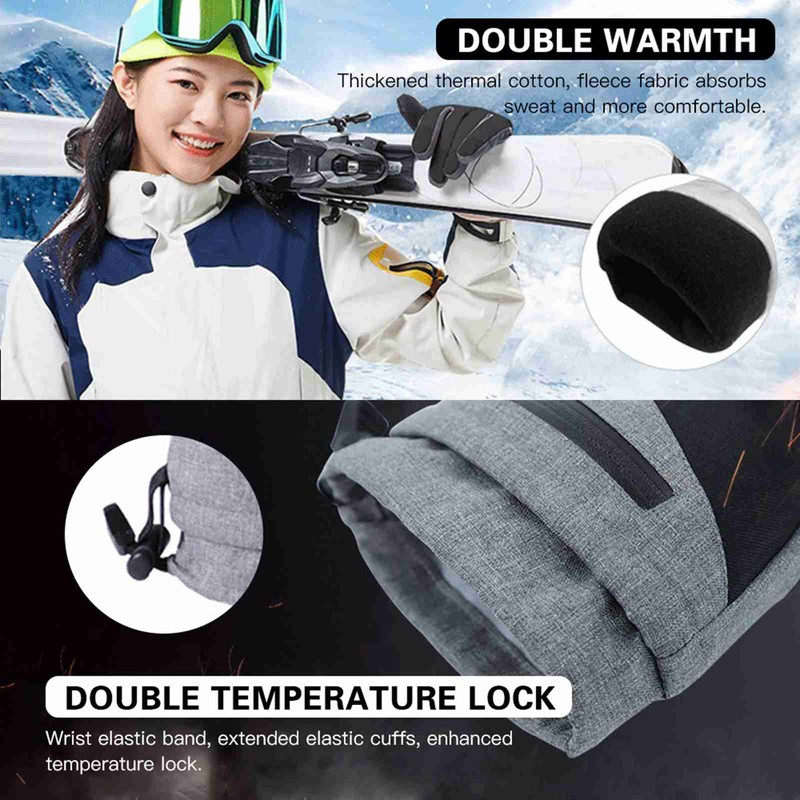 Ski Gloves Snow Gloves Mens Womens Waterproof & Windproof Touchscreen