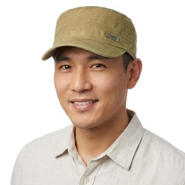 RUNQIU Men's Hat, Work Cap, Outdoors, Beautiful Silhouette, UV Protection, Cotton, Washed Fabric, Outdoors, Fishing, Golf, All Seasons (JP, Number Size, 21.7 inches (55.0 cm), 23.2 inches (59.0 cm), Army Green)