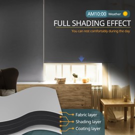 Motorized Blinds No Drill Automatic Blinds for Windows Cordless Roller Shades Electric Blinds with Remote Control Smart Blinds (White, 35 x 72)