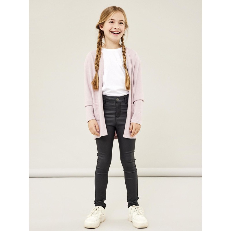 NAME IT Girl's Long Fit Cardigan, Burnished Lilac
