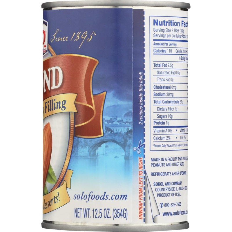 Solo Pie & Pastry Filling, Almond, 12.5 oz