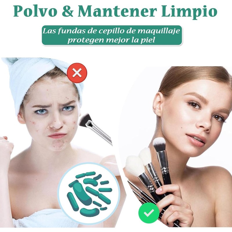 3 Fundas para Brochas de Silicona, Organizador de Brochas de