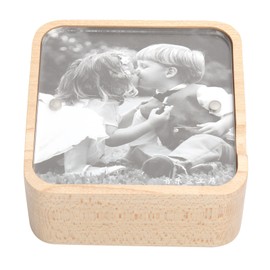 Music Box Gravity Sensor Wooden Photo Frame Musical Box for Home Decoration Christmas Gift