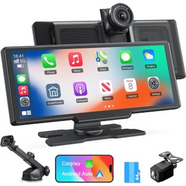 Avylet Wireless Apple Carplay Screen, Android Auto, with 4K Dash Cam,1080P Rear Camera, 9.26'' Portable Car Stereo Touchscreen, Voice Control, GPS Navigation, Mirror Link, Bluetooth,AUX,FM