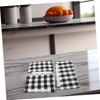 TEHAUX 3pcs Black White Checkered Handle Covers for Refrigerators Ovens