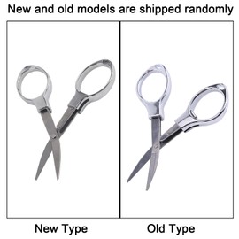 TOPINCN Mini Multifunctional Folding Fishing Scissors with Keychain Fishing Scissors Stainless Steel Climbing Hiking Card Pack (Sliver)