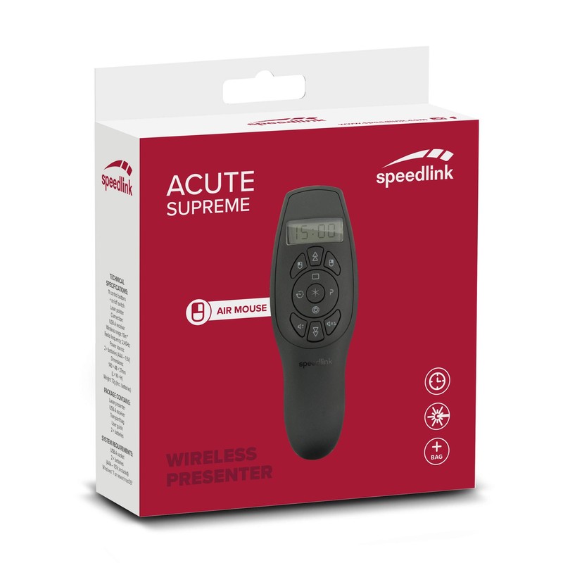 Speedlink INT-SL-600402-BK Acute Supreme Presenter and Air Mouse - Black