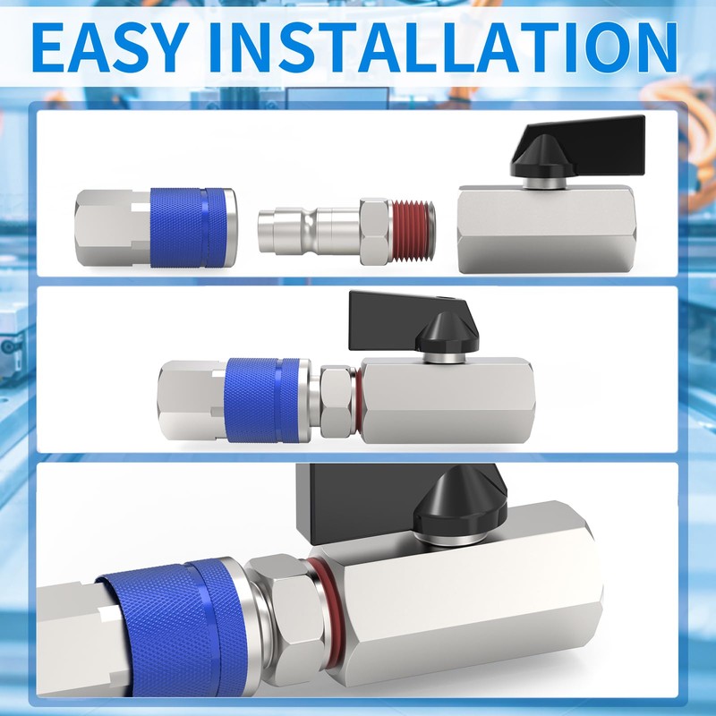 ChillWaves Automotive T-Style Air Plug, 1/2" NPT Male Pneumatic Plugs,